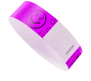 Synthetic Paper (PVC) Pre printed Smiley face wristbands for adults and kids - Bellatools