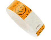 Synthetic Paper (PVC) Pre printed Smiley face wristbands for adults and kids - Bellatools