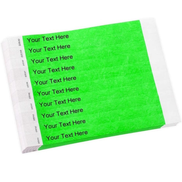 Tyvek Wristbands for Events (Sheet with 10 wristbands) Printed Bellatools