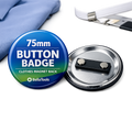 58mm / 75mm Button Badge with Clothes Magnet | Custom Name & Event Badge