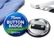 75mm Button Badge with Clothes Magnet | Custom Name & Event Badge