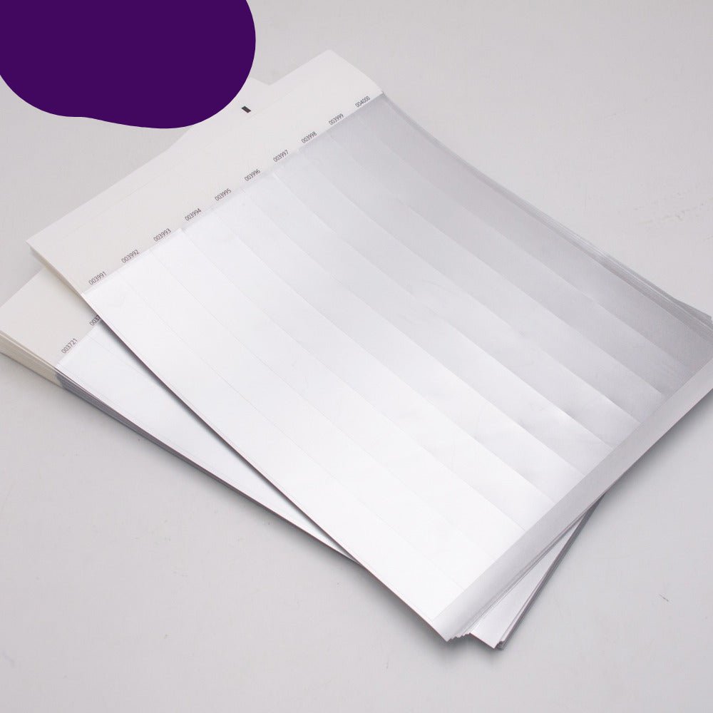 Glossy Paper Wristbands Custom Printed in Black - Bellatools