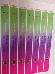 Tyvek Paper Wristbands in Colour Print. 25mm