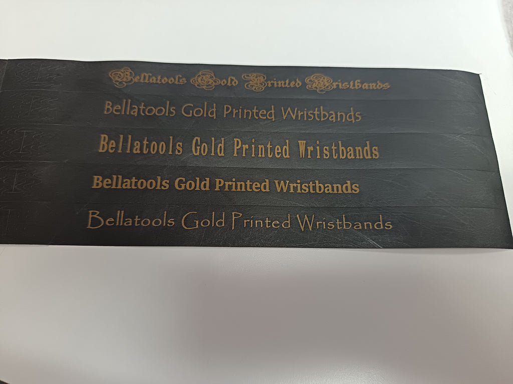 Tyvek Black Bands, Printed in  Gold – Premium Custom Event Bands