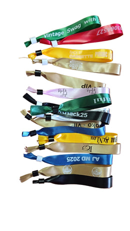 Satin Ribbon (Fabric) Wristbands Printed - Bellatools