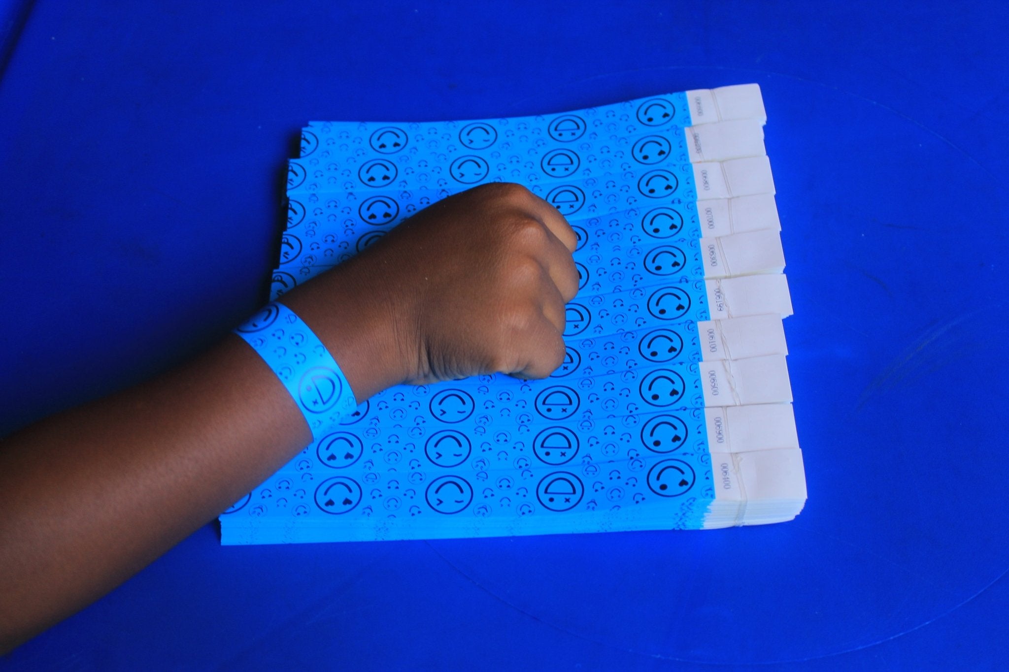 Synthetic Paper (PVC) Pre printed Smiley face wristbands for adults and kids - Bellatools