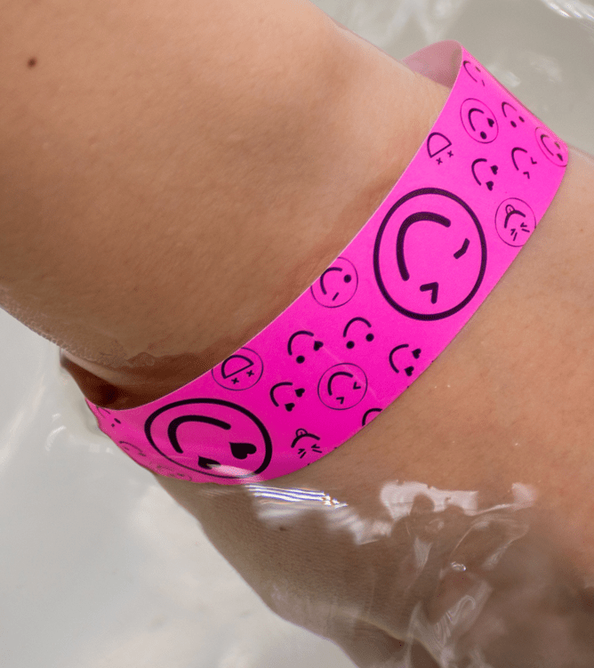 Synthetic Paper (PVC) Pre printed Smiley face wristbands for adults and kids - Bellatools