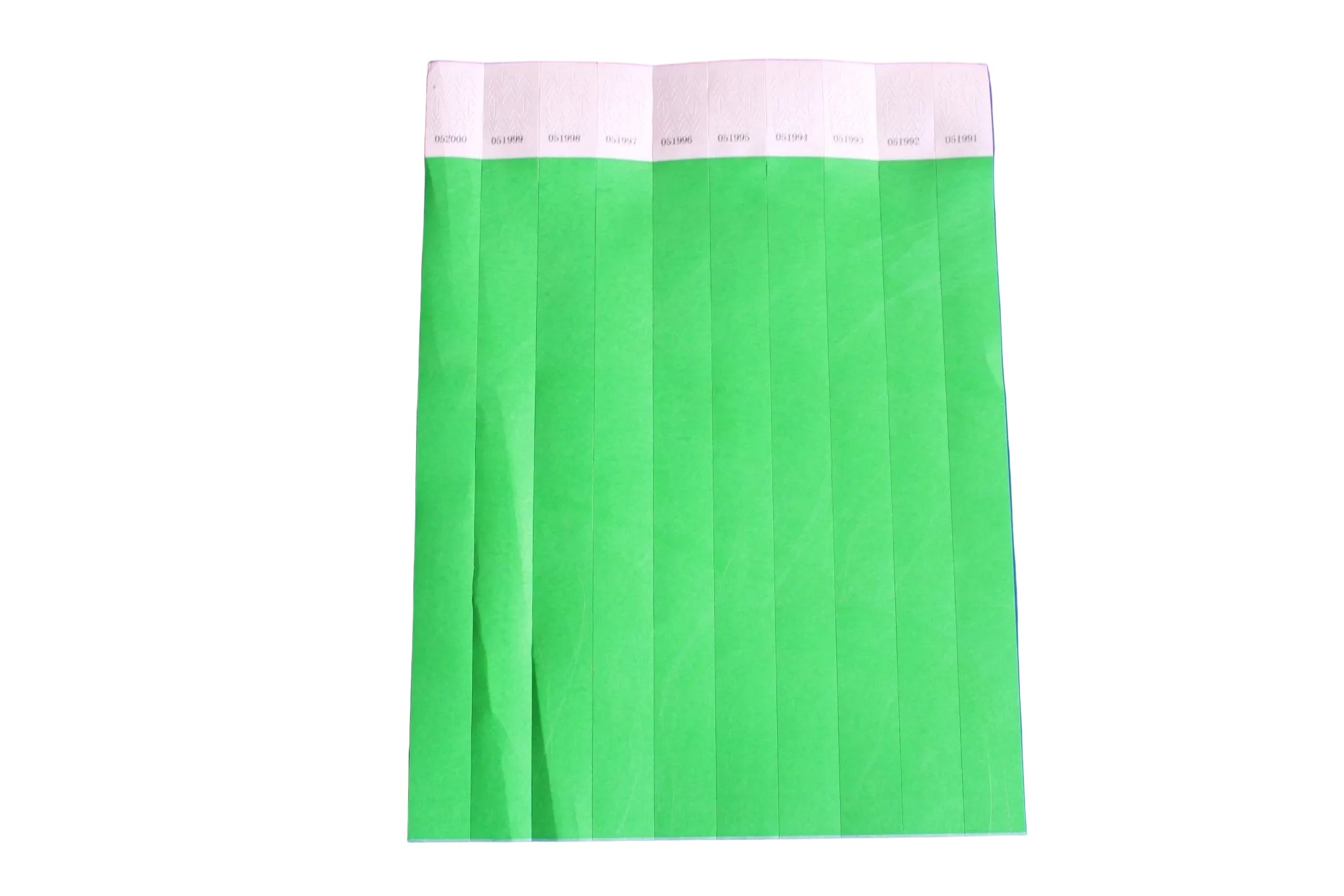 Plain Tyvek paper wristband with tamper-evident adhesive closure