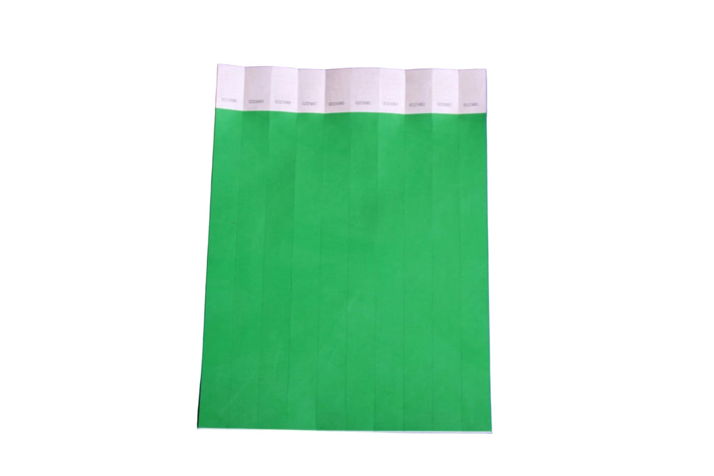 Plain Tyvek paper wristband with tamper-evident adhesive closure