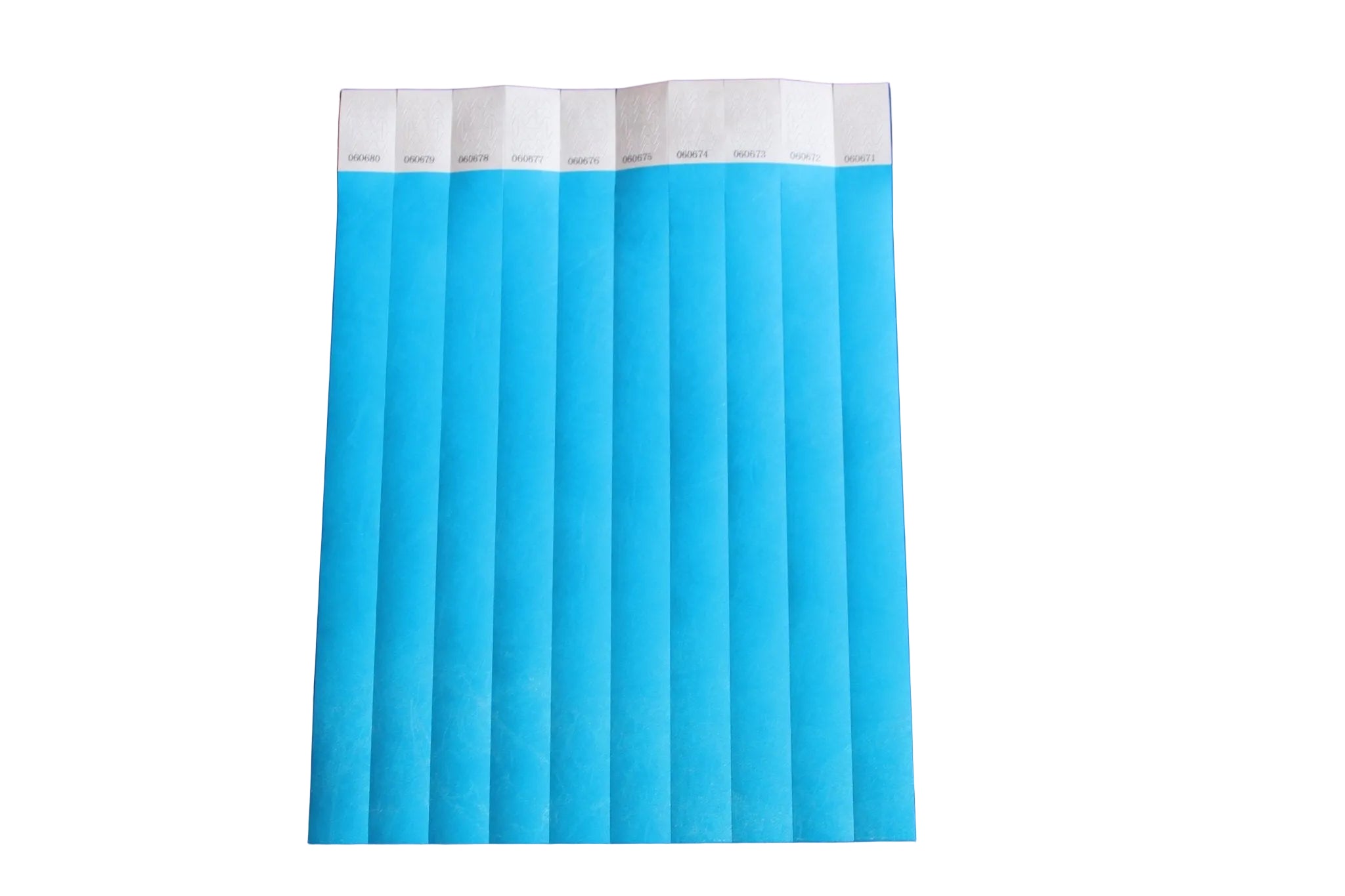 Plain Tyvek paper wristband with tamper-evident adhesive closure