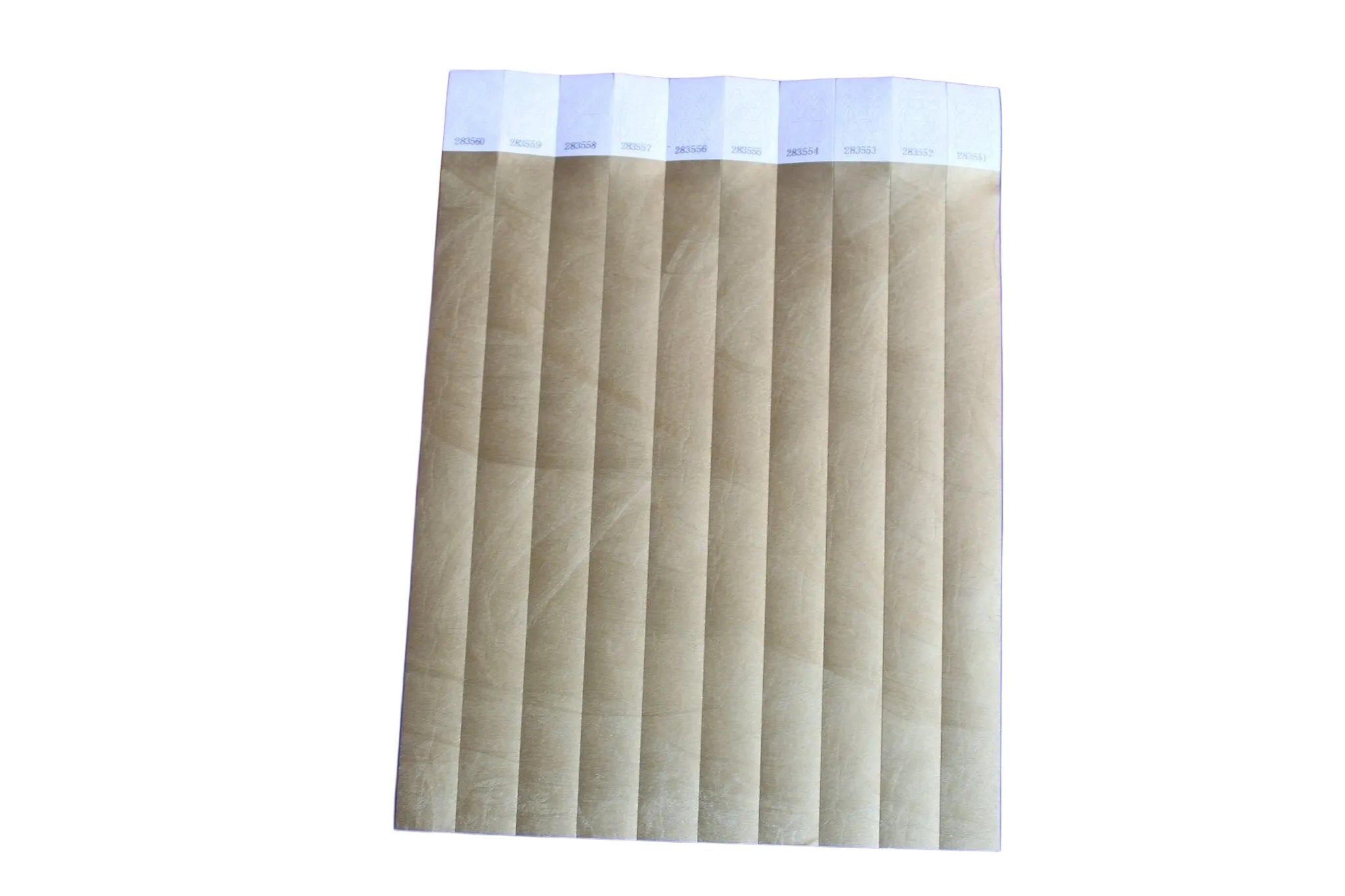 Plain Tyvek paper wristband with tamper-evident adhesive closure