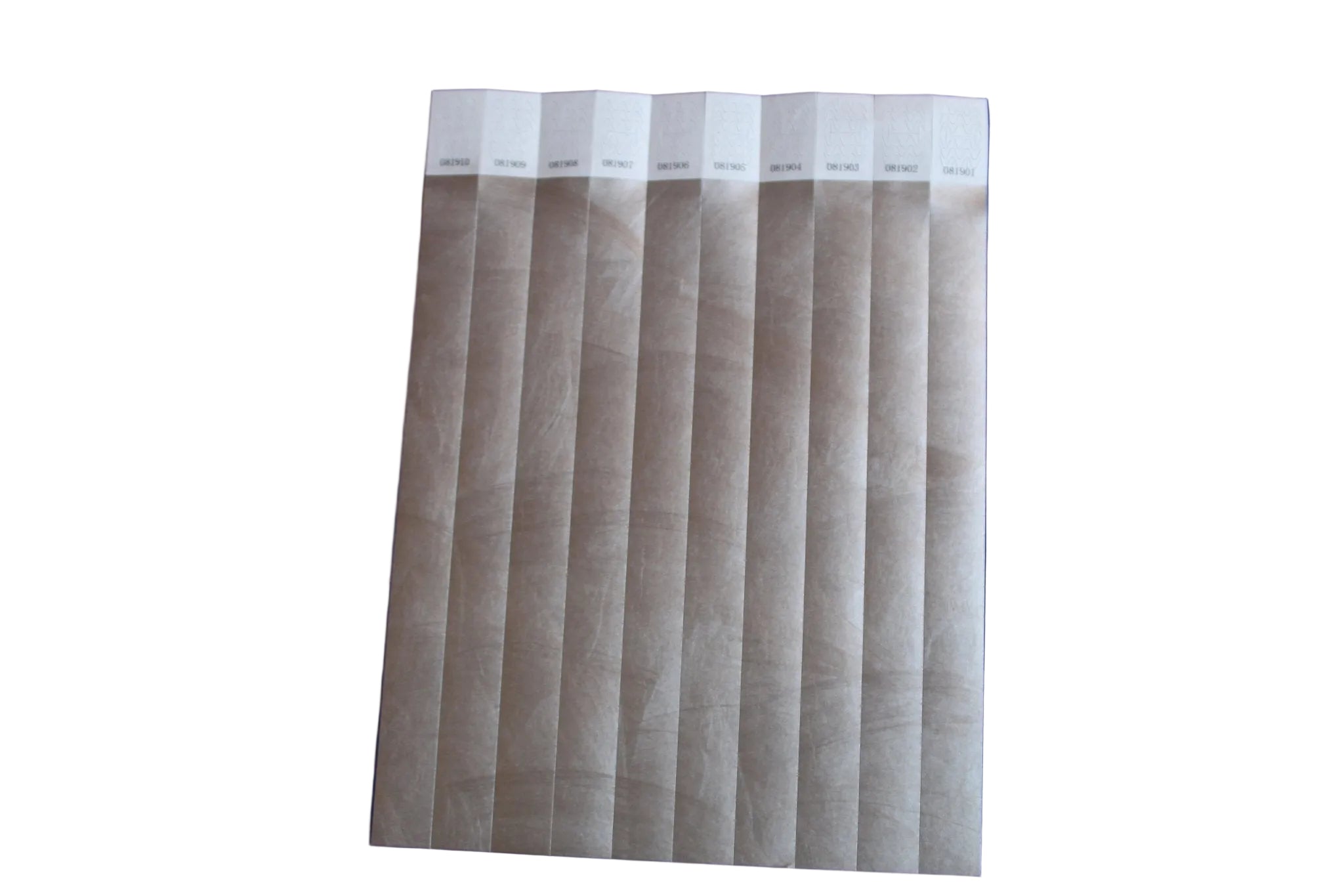 Plain Tyvek paper wristband with tamper-evident adhesive closure