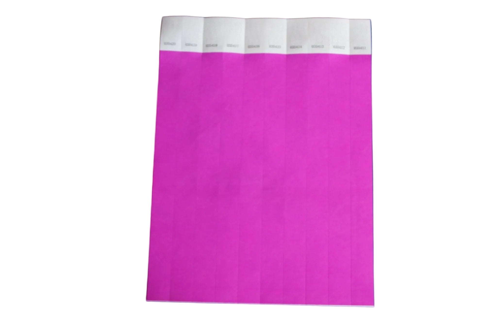 Plain Tyvek paper wristband with tamper-evident adhesive closure