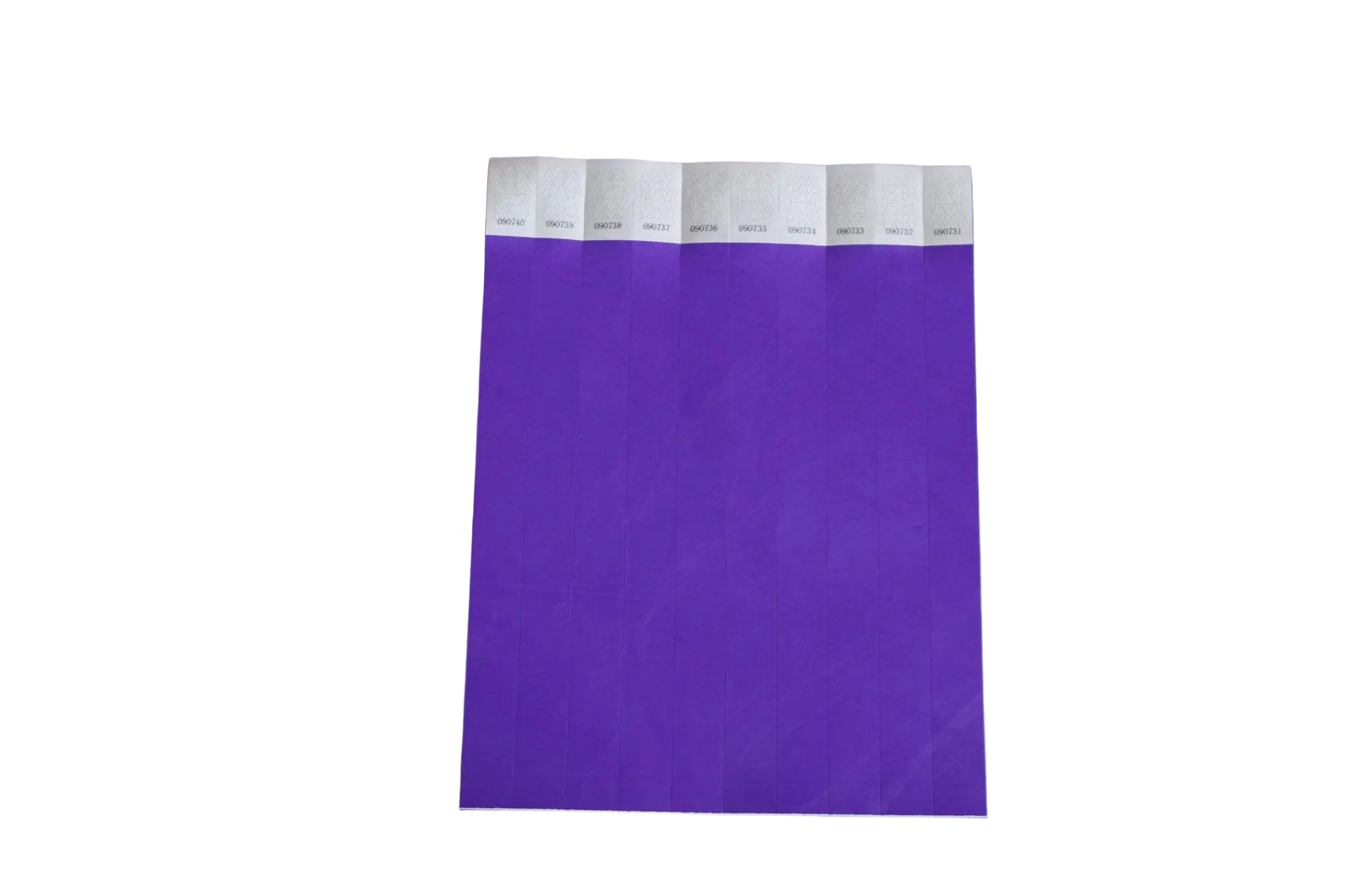 Plain Tyvek paper wristband with tamper-evident adhesive closure