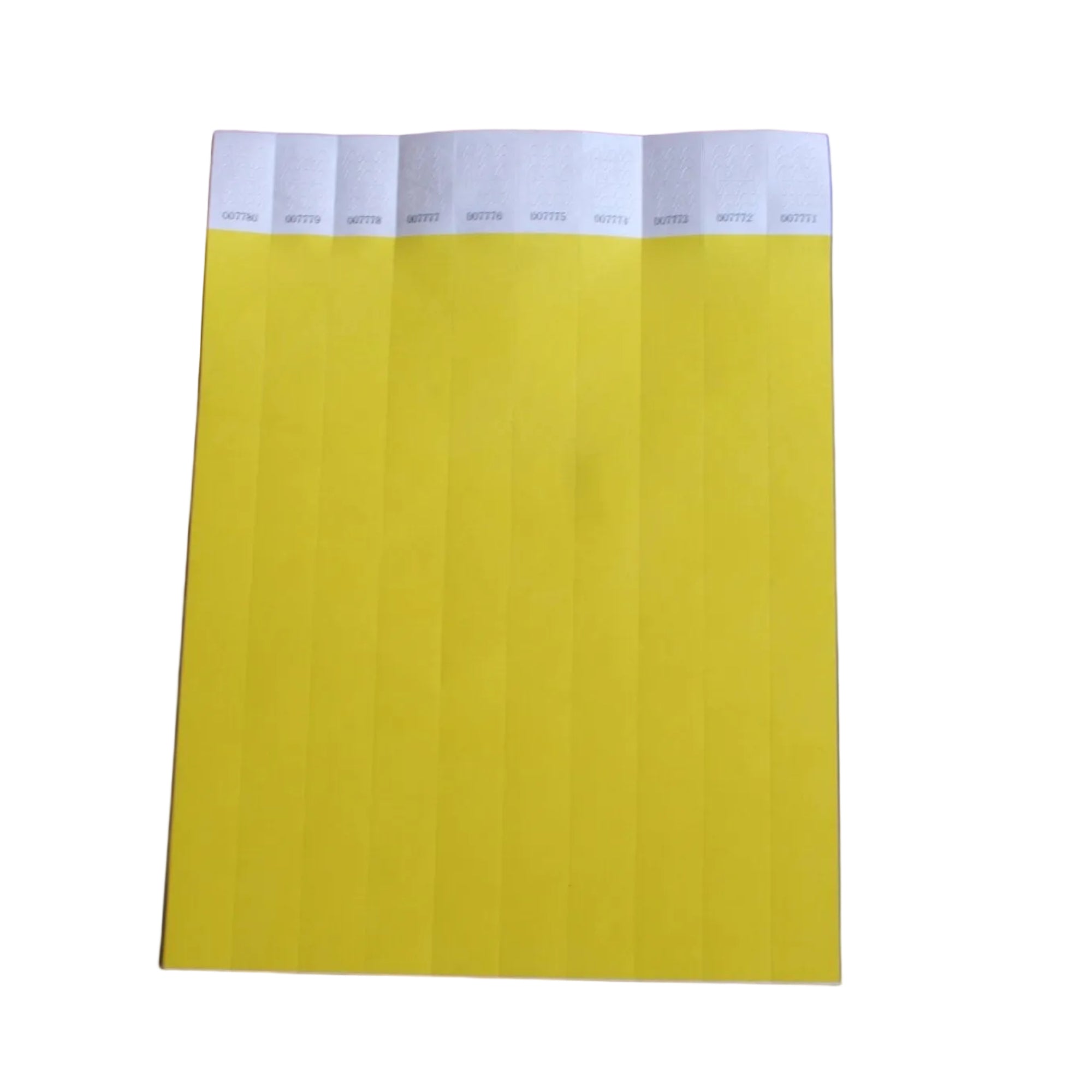 Plain Tyvek paper wristband with tamper-evident adhesive closure