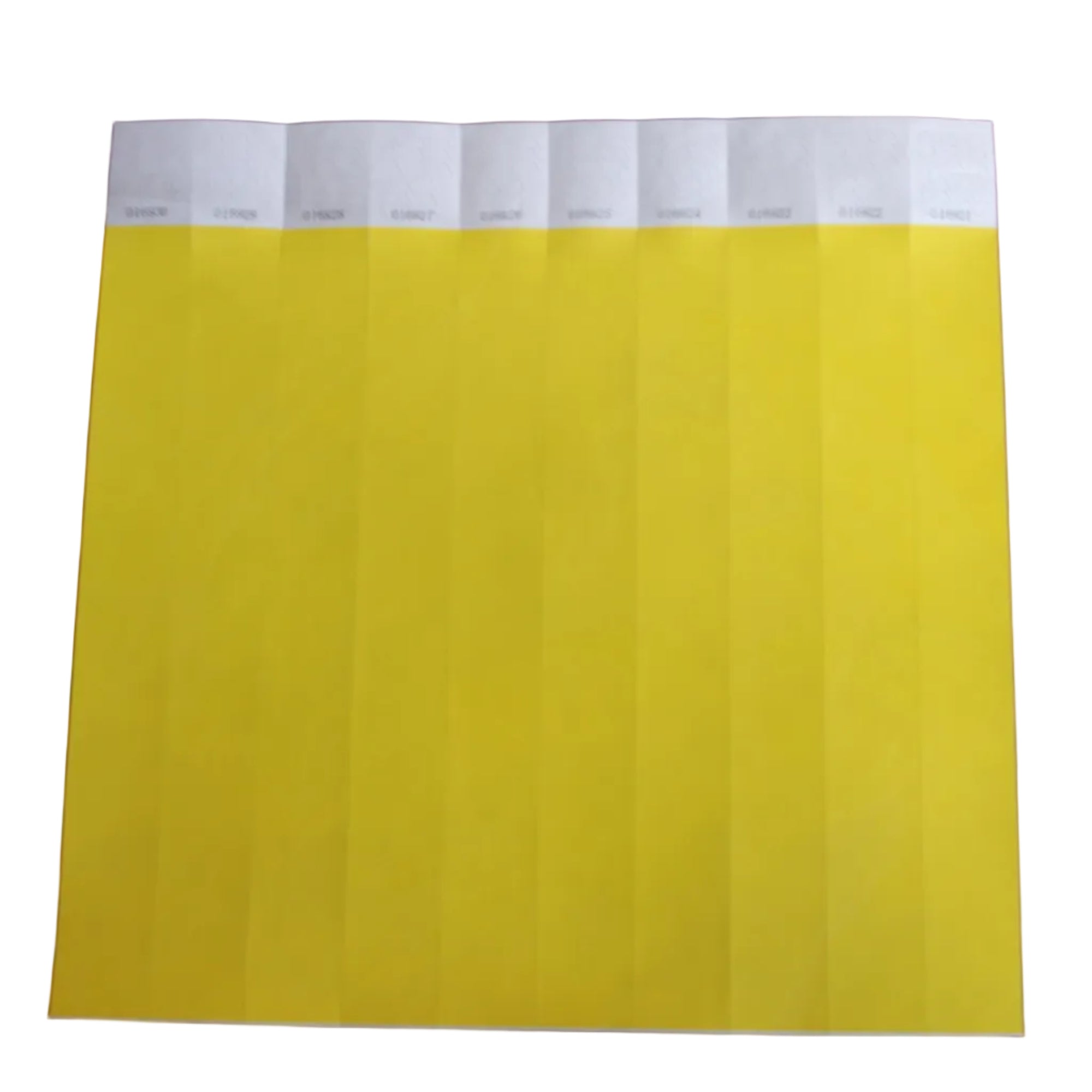 yellow Plain Tyvek paper wristband with tamper-evident adhesive closure 