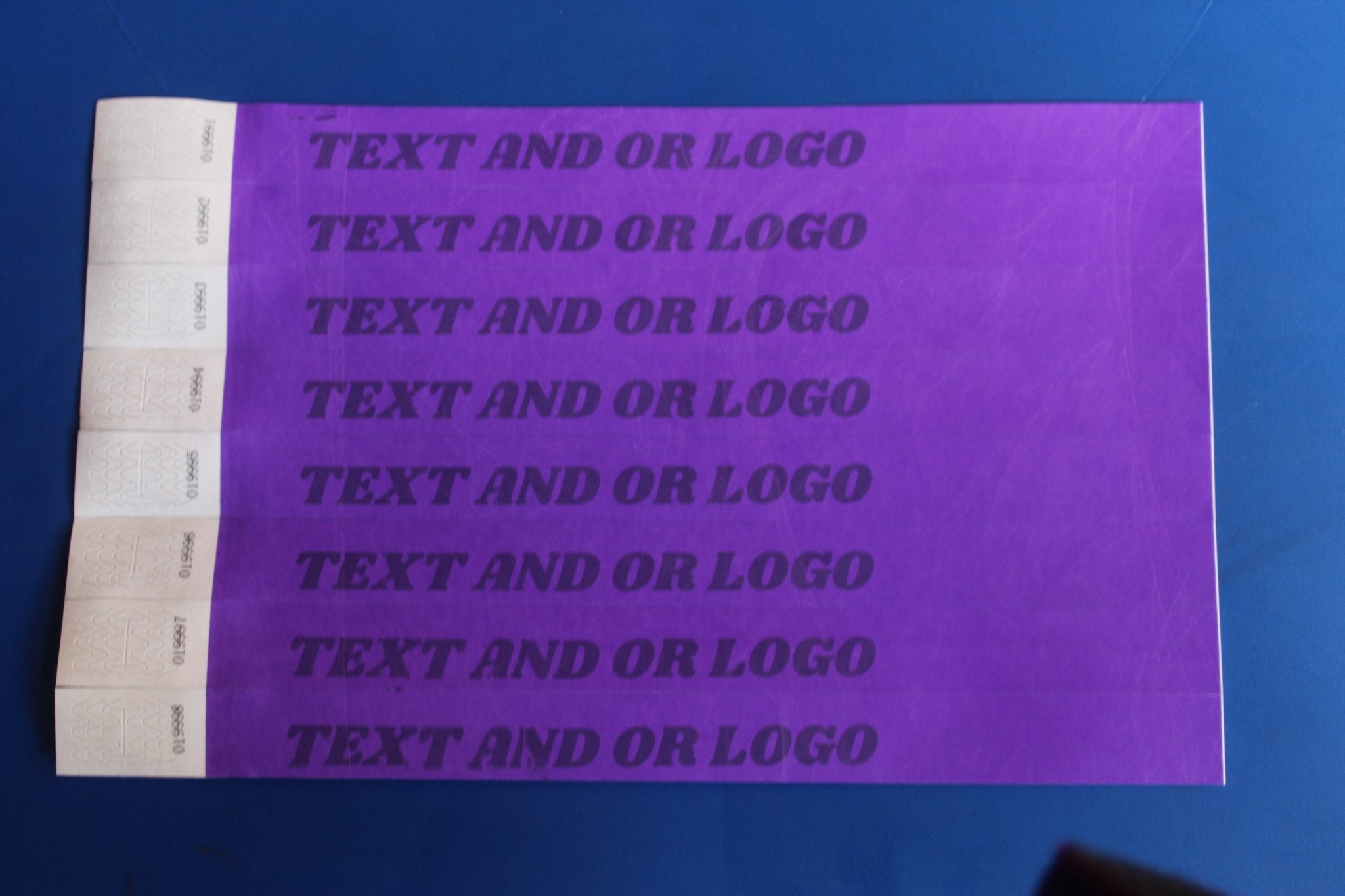 Tyvek Wristbands for Events (Sheet with 10 wristbands@R1.50 each) Printed in Black - Bellatools
