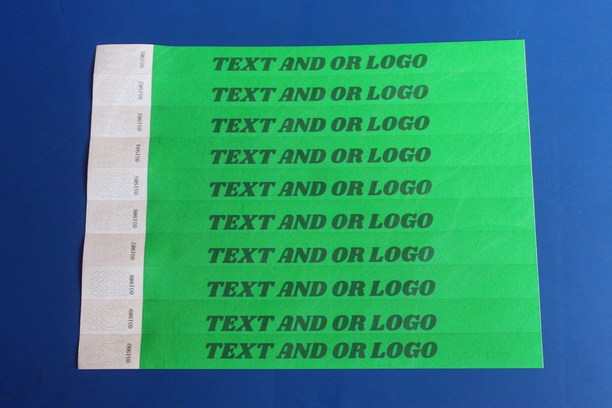 Tyvek Wristbands for Events (Sheet with 10 wristbands@R1.50 each) Printed in Black - Bellatools